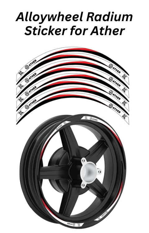 Alloy Wheel Radium Sticker Compatible with Ather 450X/450S | Printed in Premium Radium with FPF (Fade Protection Film), Waterproof, Precut Sticker, Pack Of 1
